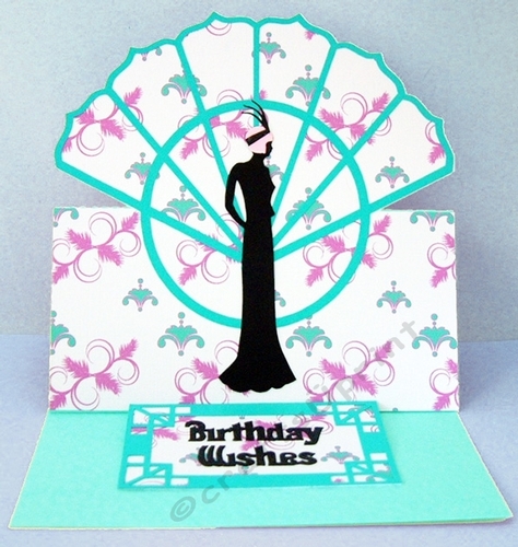 Art Deco Fan Easel Card