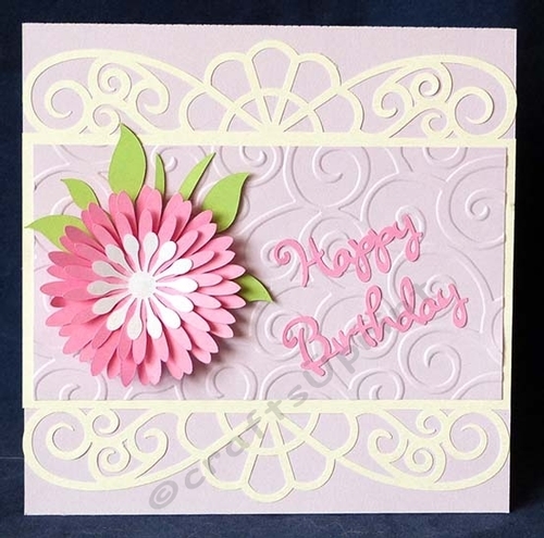 Scroll Panel Card with Flower