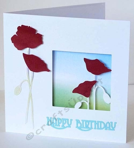 Poppy Aperture Card and Backing paper