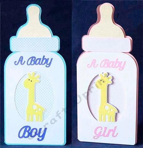 Baby Bottle Card and Envelope