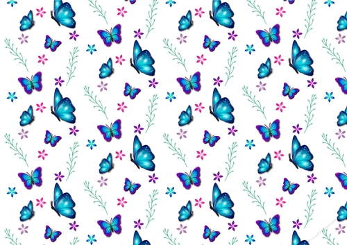 Butterflies and Flowers Background Paper