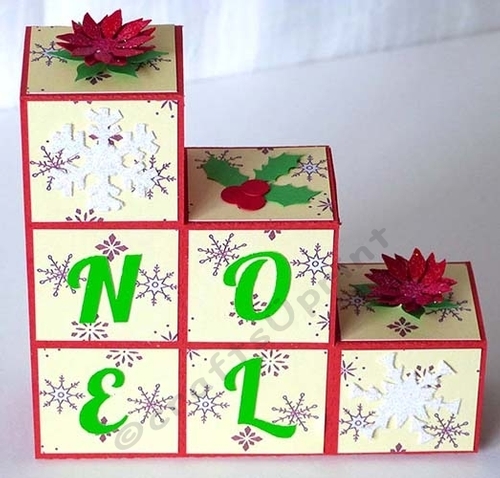 Poinsettia Blocks Card