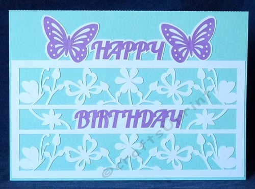 Happy Birthday Butterfly Panel Card