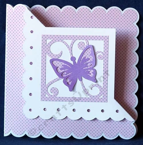 Scalloped Foldback Card with Butterfly