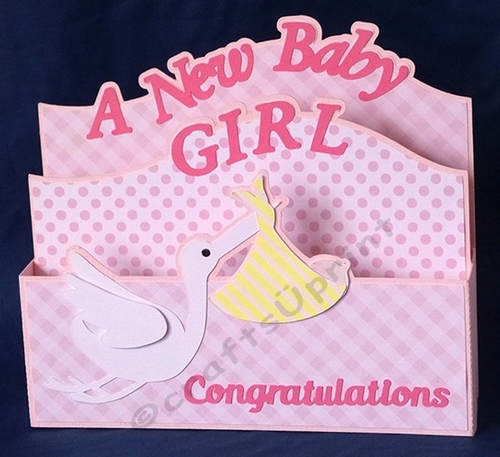 New Baby Girl Box Card