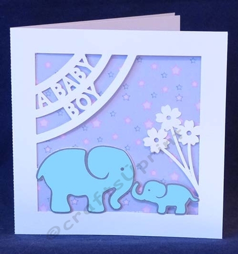 Baby Boy Elephants Card