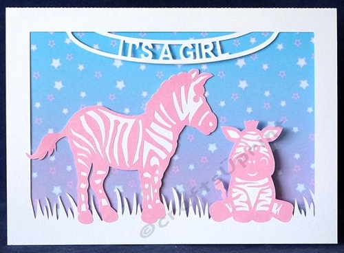 Its A Girl Zebra Card