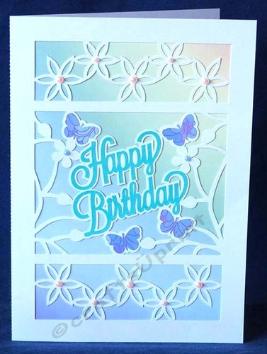 Happy Birthday Flowers and Butterflies Card