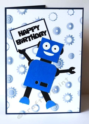 Happy Robot Card and Backing Paper