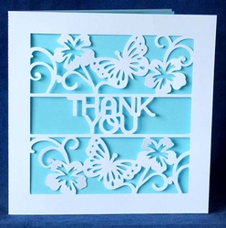 Thank You Flower Flourish and Butterfly Card