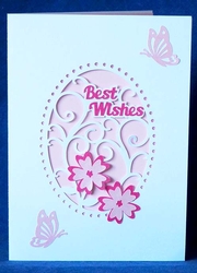 Best Wishes Flower Flourish Card