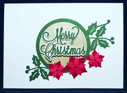 Merry Christmas Poinsettia Frame Aperture Card
