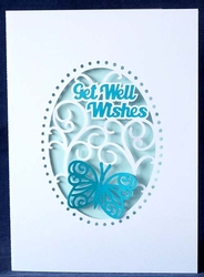 Get Well Butterfly Flourish Card