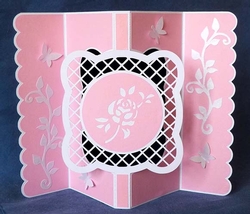 Lattice Foldback Card with Rose