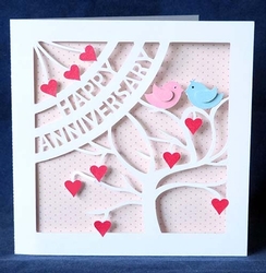 Anniversary Heart Tree Card