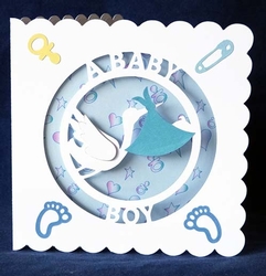 Baby Boy Circle Text Card