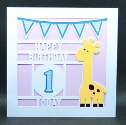 Giraffe Birthday Card with Numbers 1 to 5