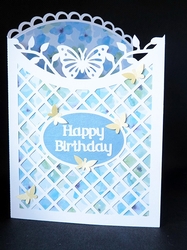 Curved Lattice Butterfly Card