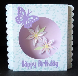 Butterfly and Flowers Diorama Card