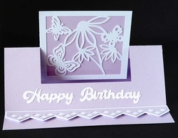 Flowers and Butterflies Swing Easel Card 