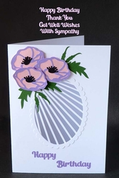 Floral Oval Card with Various sentiments