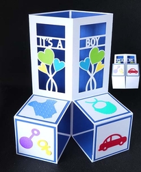 Baby Boy Popup Cube Card