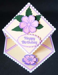 Floral Diamond Scalloped Easel Card
