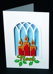 Christmas Candles Window Card