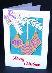 Baubles and Pine Cone Card