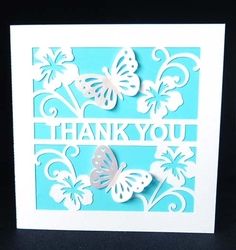 Butterflies and Flowers Thank You Card