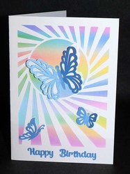 Butterfly Sunburst Card with Backing Paper