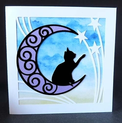 Cat Moon Card and backing paper
