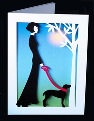 WalkingThe Dog Card with Backing Paper