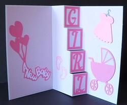 Baby Girl Block Card