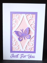 Curved Diamond with Butterfly Card