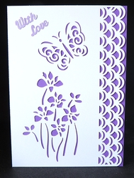 Butterfly and Flowers Stencil Overlay Card