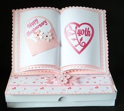 Anniversary Open Book Easel Card with multiple numbers and Box