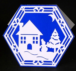 Hexagonal Christmas Scene Card