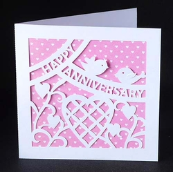 Happy Anniversary Curved Text Card