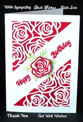 Roses Cut Out Card with 6 sentiments