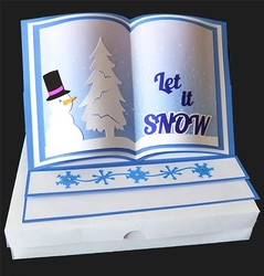 Let it Snow Open Book Easel Card and Box with Backing Paper