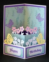 Butterflies and Flowers Pop Out Card