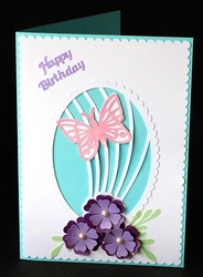 Butterfly and Flowers Overlay Card