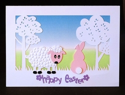Lamb and Bunny Easter Card