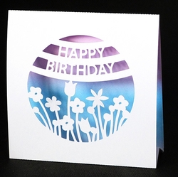 Floral Birthday Accordian Tent Fold Card