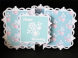 Shaped Gatefold Card with Flowers