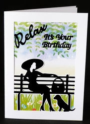 Relax Birthday Card with Backing Paper