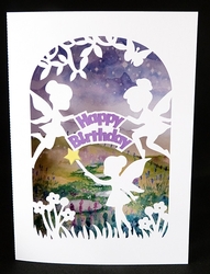 Fairy Trio Card with Backing Paper