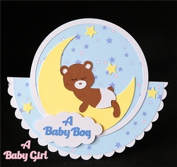 New Baby Moon Rocker Card for Boy or Girl