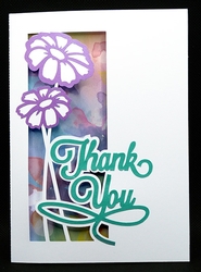 Flower Thank You Card with backing paper